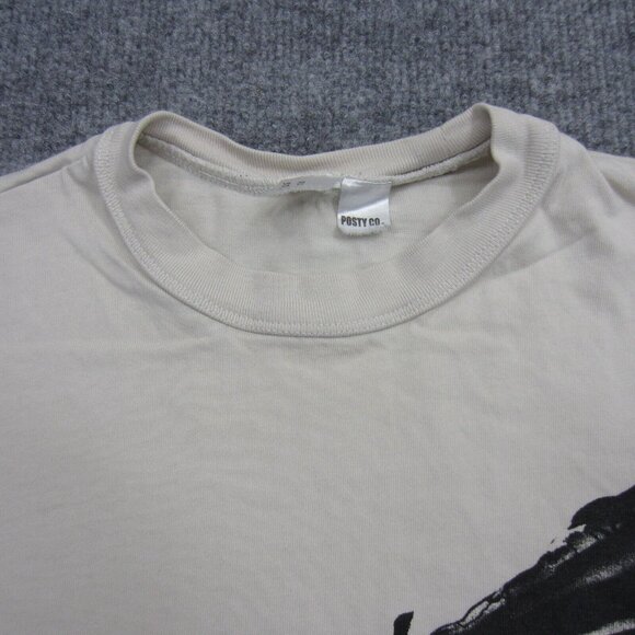 Posty Co Shirt Adult XS Beige Post Malone H&M Demon Lyrics Short Sleeve - Picture 5 of 12